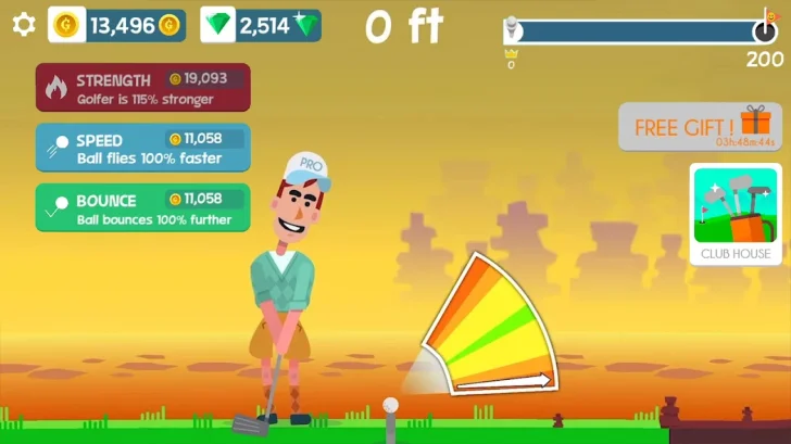 地球一周ゴルフ：フルスイング